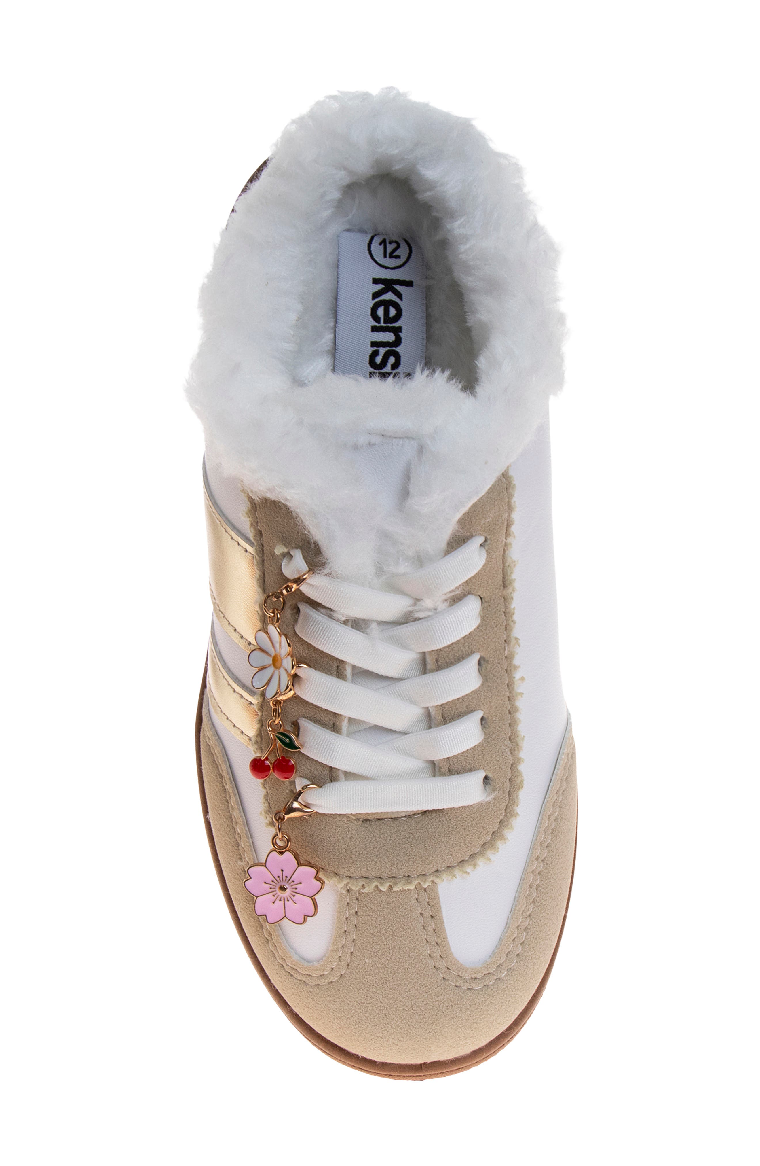 Kids' Faux Fur Slip On Sneaker, Alternate, color, WHITE BEIGE