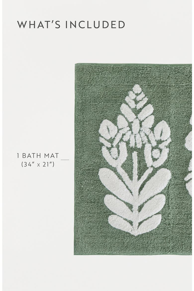 Arc Patterned Bath Mat, Alternate, color, FOLK LEAVES SAGE