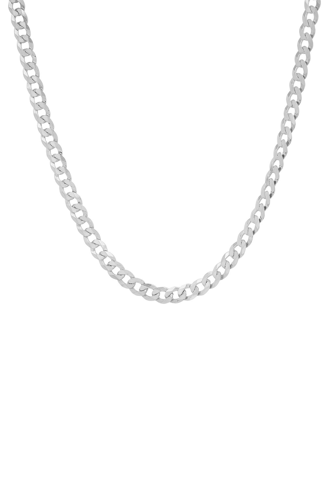 Queen Jewels Sterling Silver Italian Miami Cuban Curb Chain Necklace