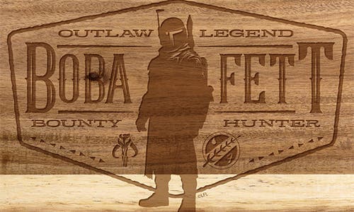 Picnic Time Star Wars Boba Fett Cheeseboard In Brown
