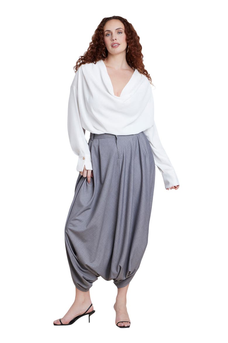 Super Draped Tailored Trouser (plus), Alternate, color, HEATHER GREY