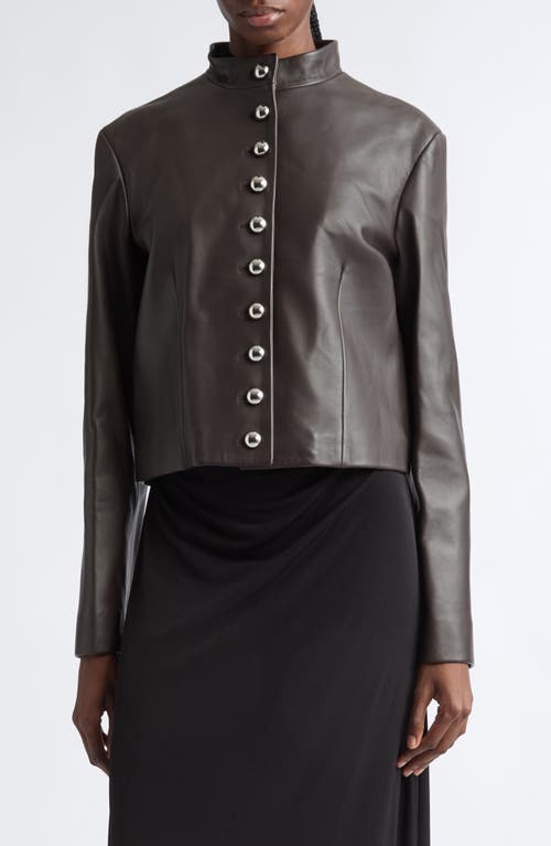 Altuzarra Dixon Leather Jacket in Fudge at Nordstrom, Size 38