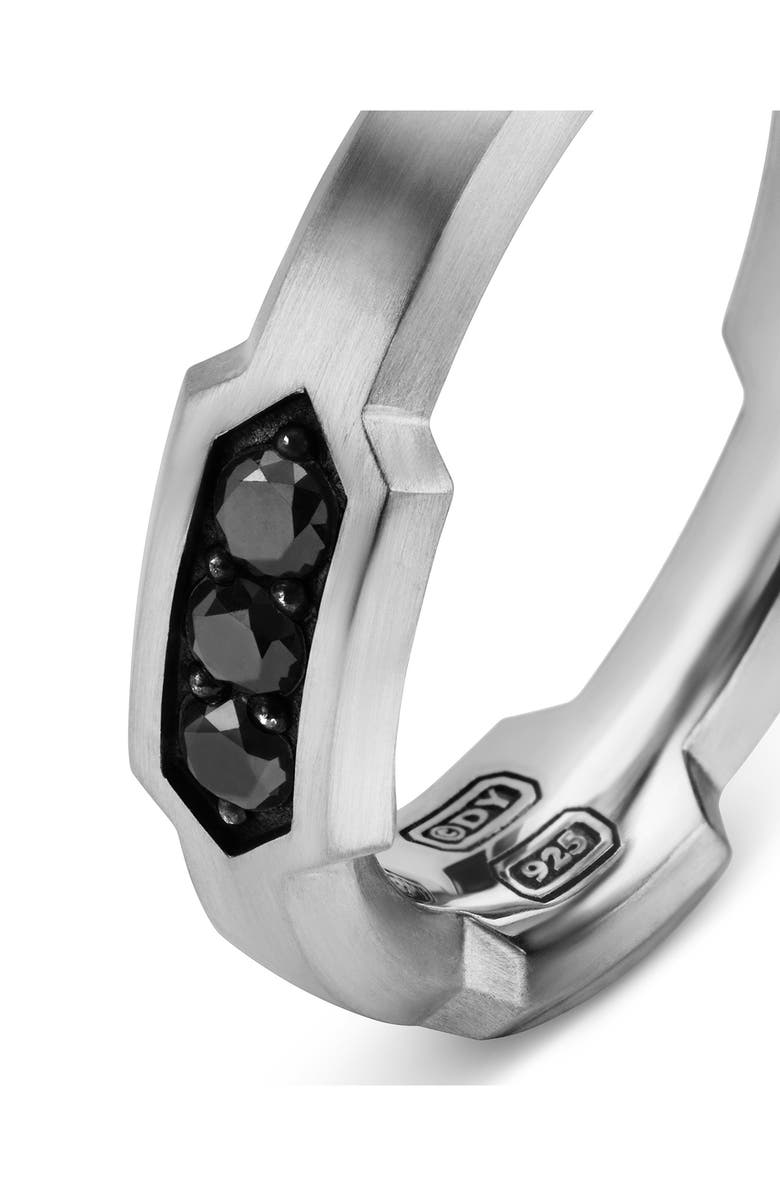 David Yurman 6MM HEX PAVE STATION BAND RING, Alternate, color, Sterling Silver