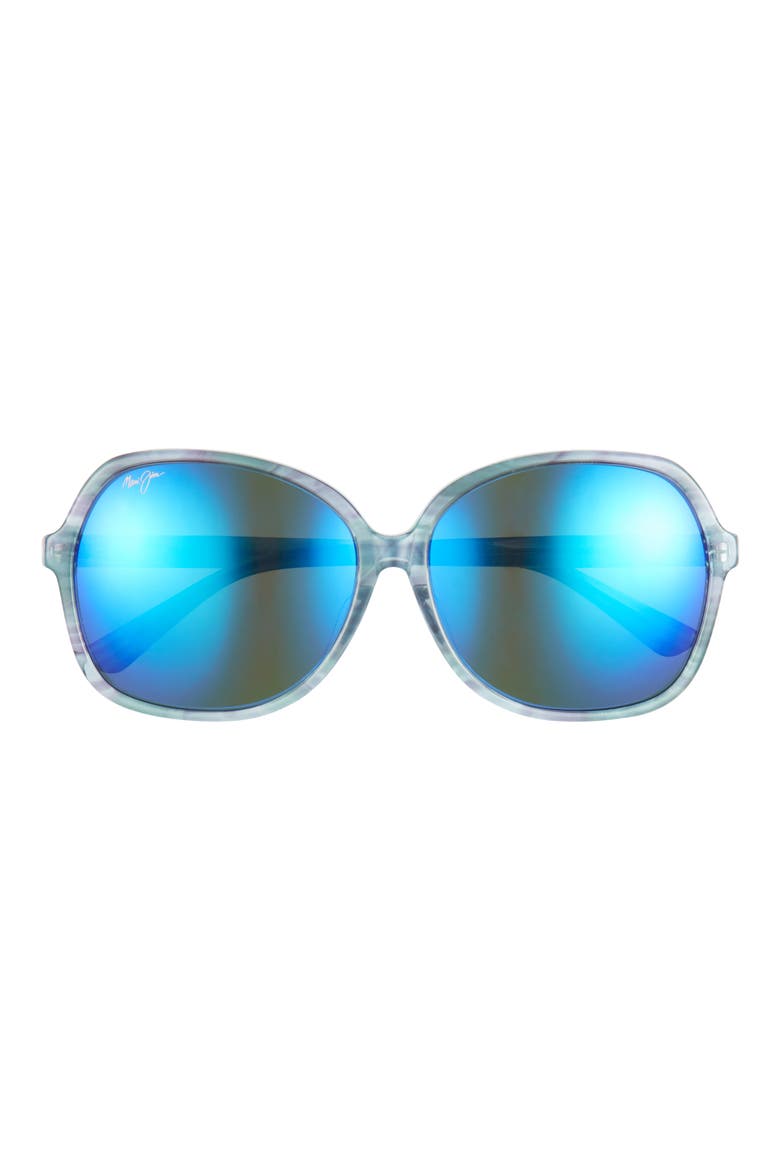 59mm Core Round Polarized Sunglasses, Main, color, BLUE BLUE BLUE