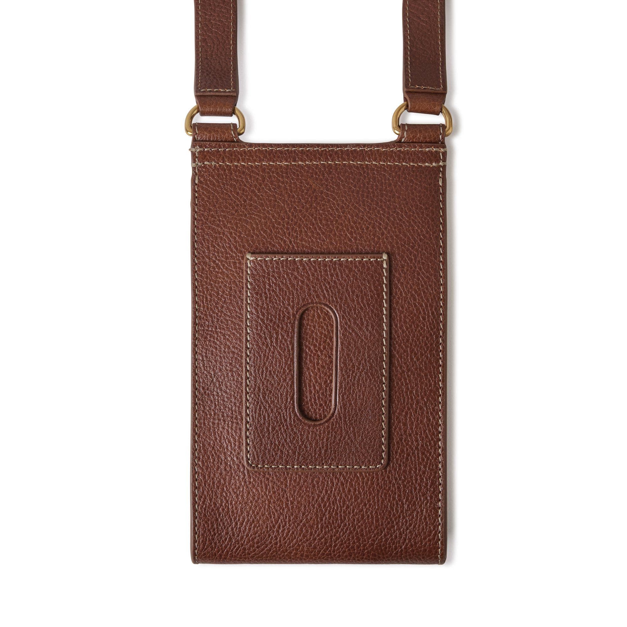 Mulberry Mini Antony Leather Pouch, Alternate, color, Oak