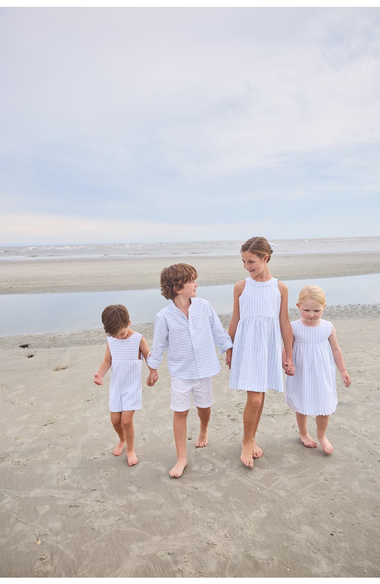 Little English Kids' Mandarin Collar Roll Sleeve Shirt, Alternate, color, Savannah Stripe