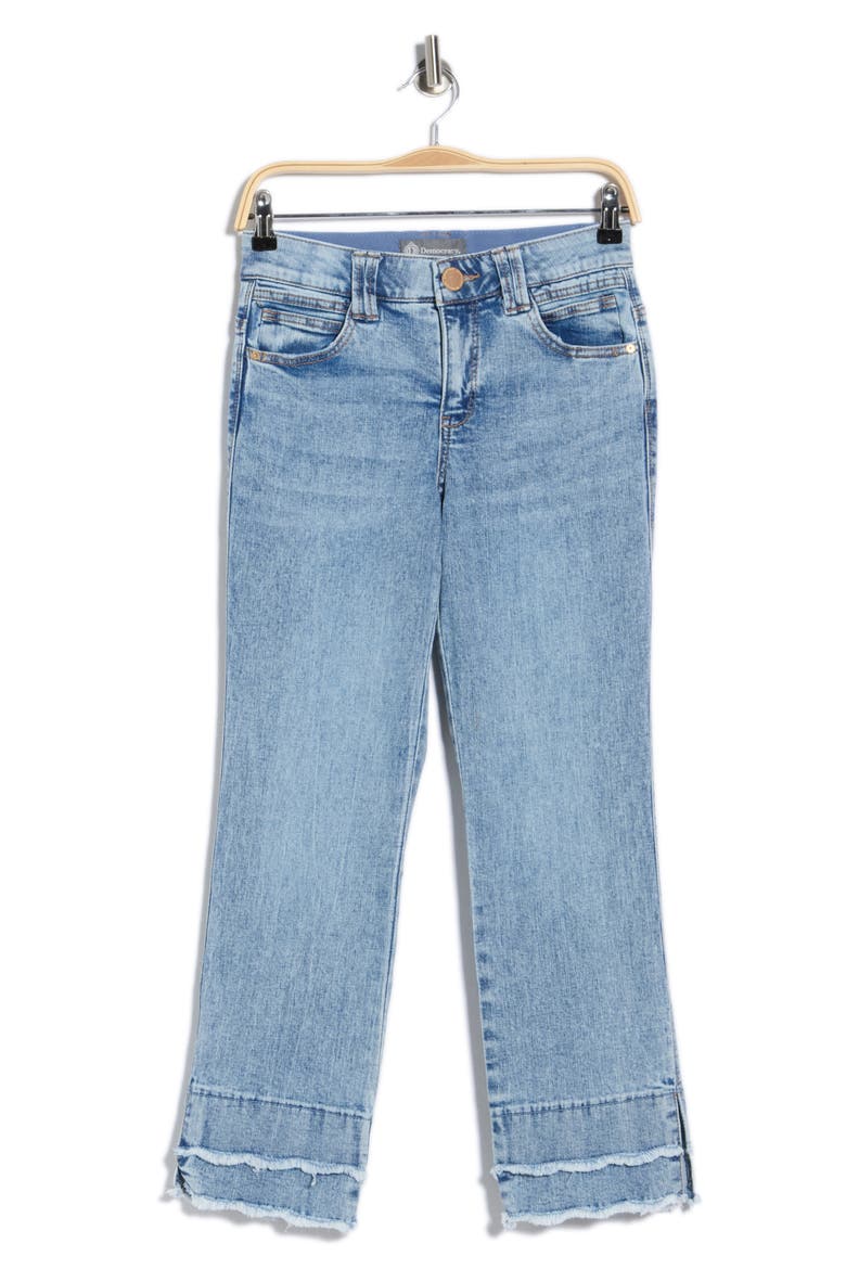 Scalloped Double Fray Hem Crop Flare Leg Jeans, Alternate, color, LIGHT BLUE ARTISANAL