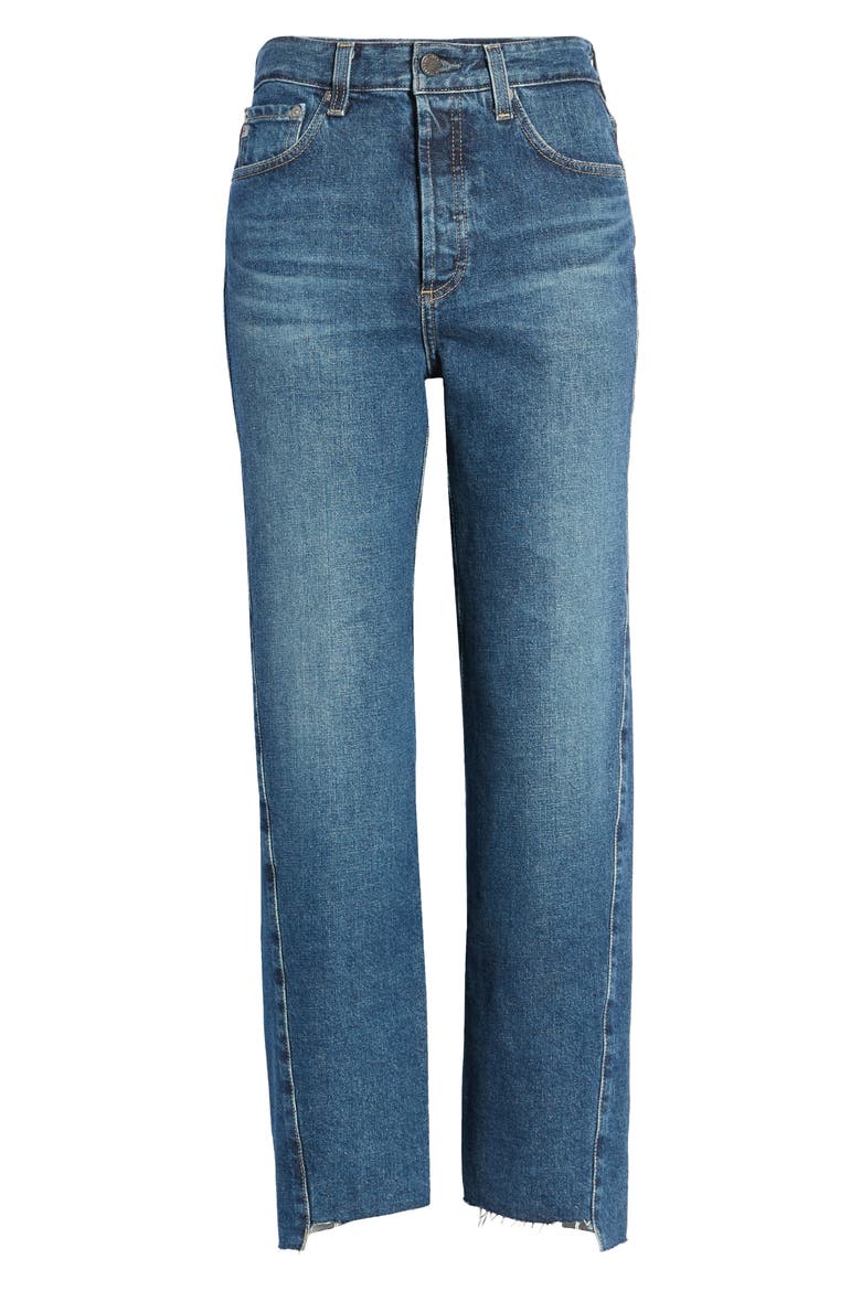Twisted Alexis High Waist Raw Hem Jeans, Alternate, color, MENTOR