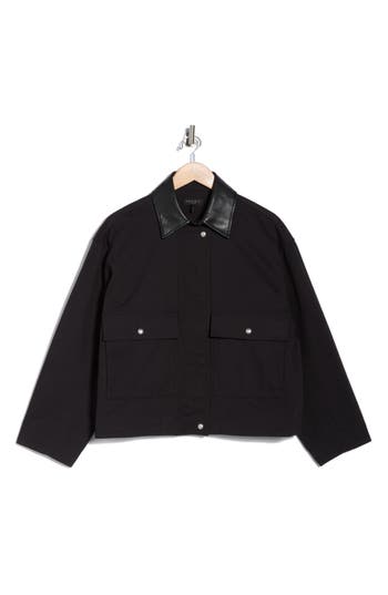 Rag & Bone Nessa Faux Leather Collar Coat In Black