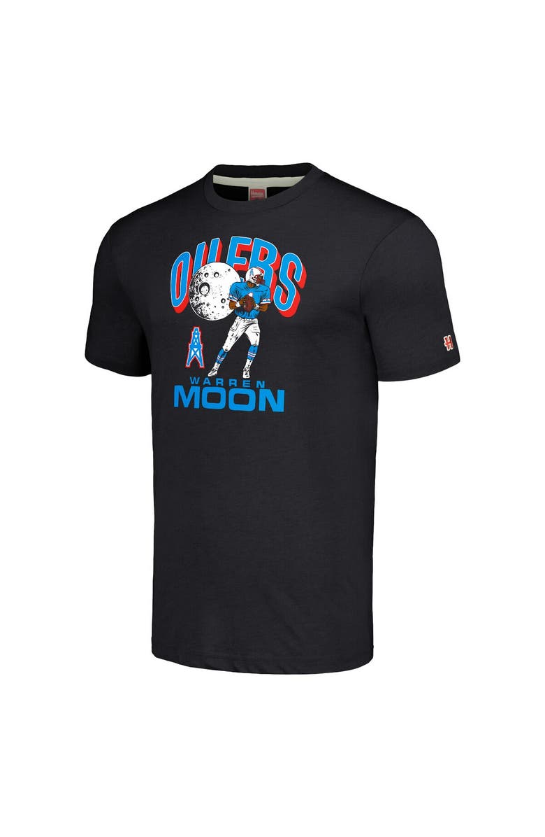 Homage Men's Homage  Warren Moon Heathered Charcoal Houston Oilers  Caricature Retired Player Tri-Blend T-Shirt, Alternate, color, 