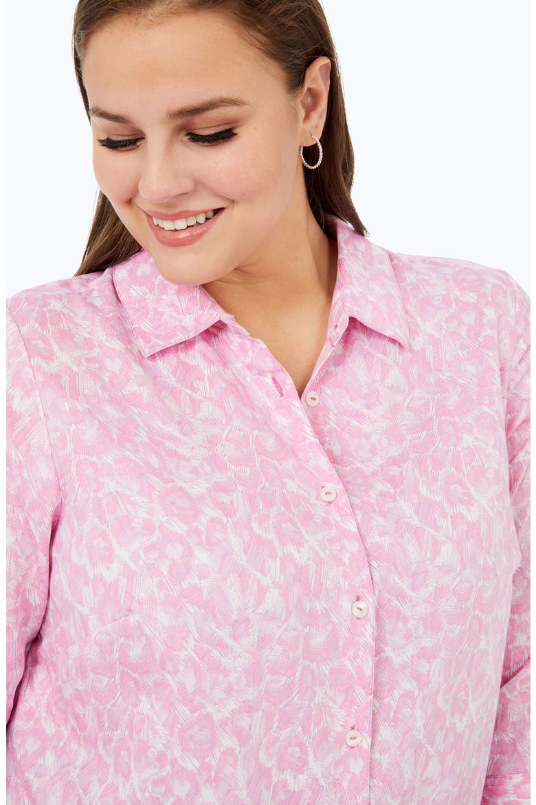 Lucie Pink Panther Cotton Button-Up Shirt, Alternate, color, PINK PEACH