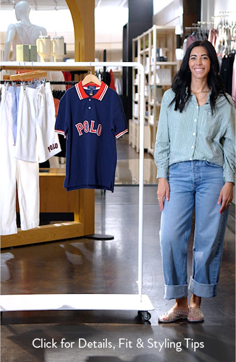 Kids' Baseball Logo Cotton Piqué Polo, sales video thumbnail