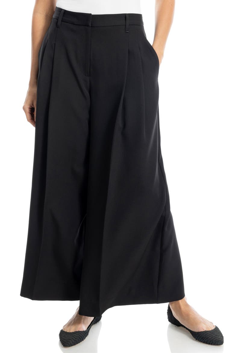 Pleated Culottes, Alternate, color, BLACK
