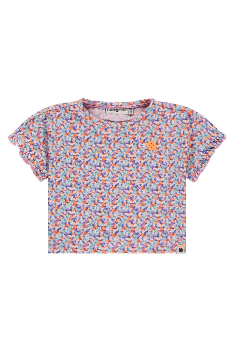 Bowtie Pasta Printed Short Sleeve Top, Main, color, Blush
