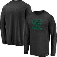 FANATICS Men's Fanatics Black Green Bay Packers Iconic Striated Dark Logo Raglan Long Sleeve T-Shirt