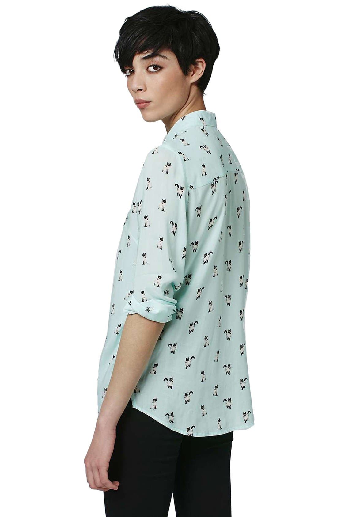 Topshop Kitty Print Shirt (Women) | Nordstrom