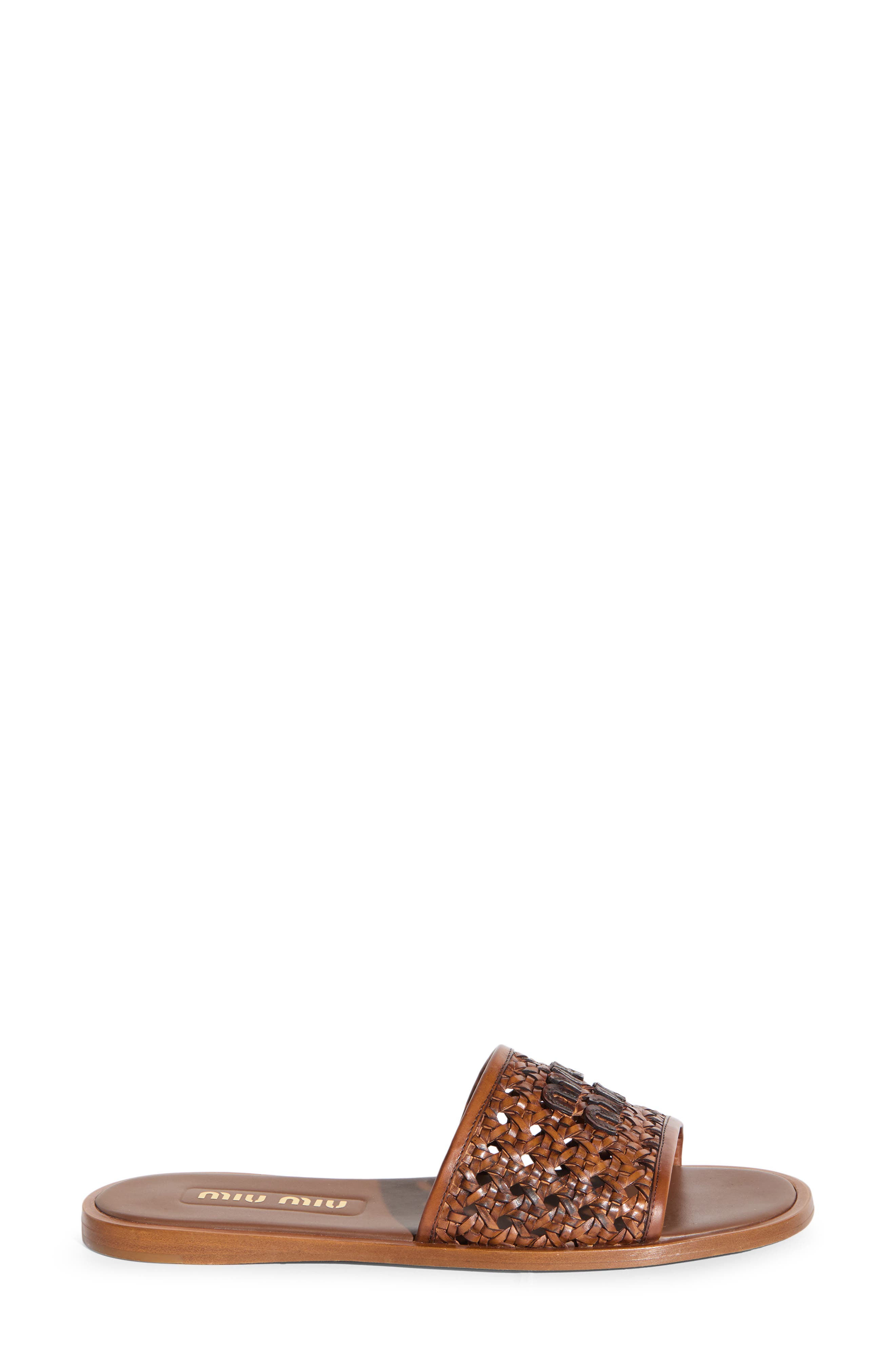 Miu Miu Woven Slide Sandal, Alternate, color, 