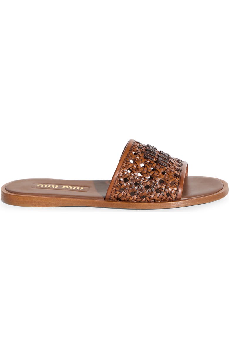 Miu Miu Woven Slide Sandal, Alternate, color,
