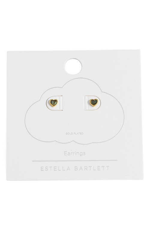 Estella Bartlett Abalone Heart Stud Earrings In Gold