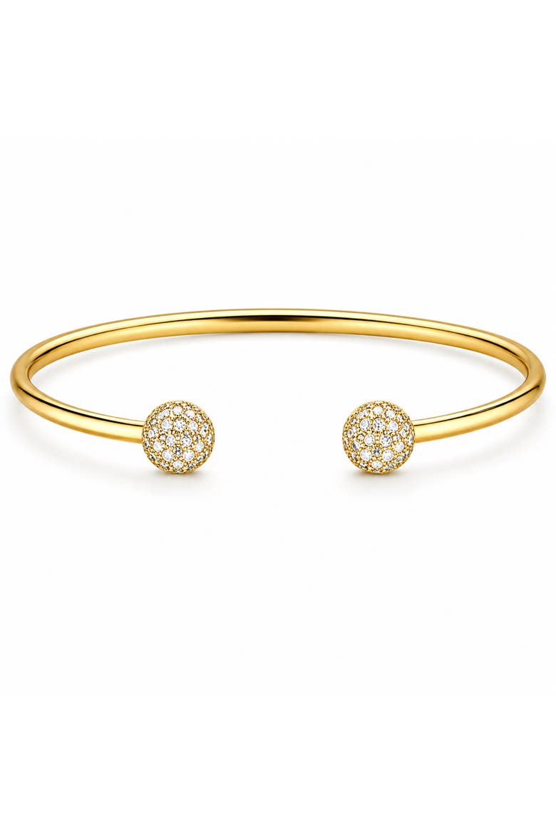 Crystal Pavé Open Cuff Bracelet, Main, color, Gold