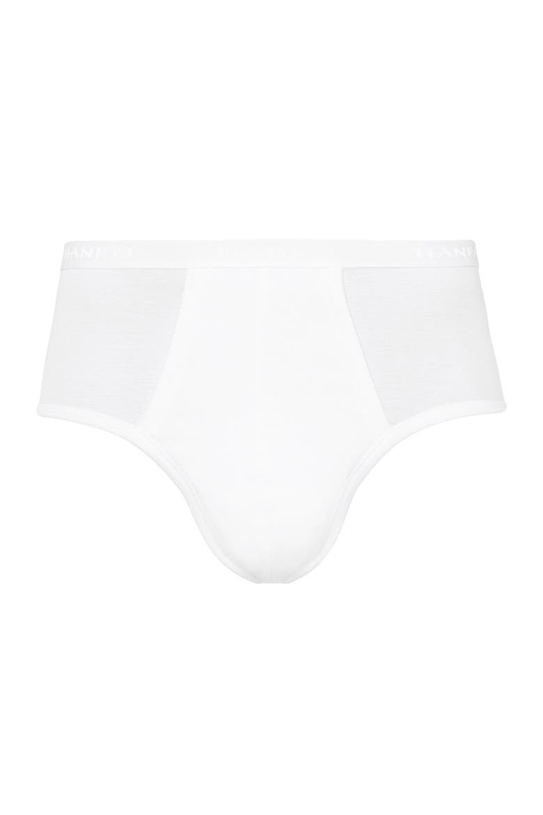 Cotton Pure Cotton Full Brief With Fly, Main, color, White