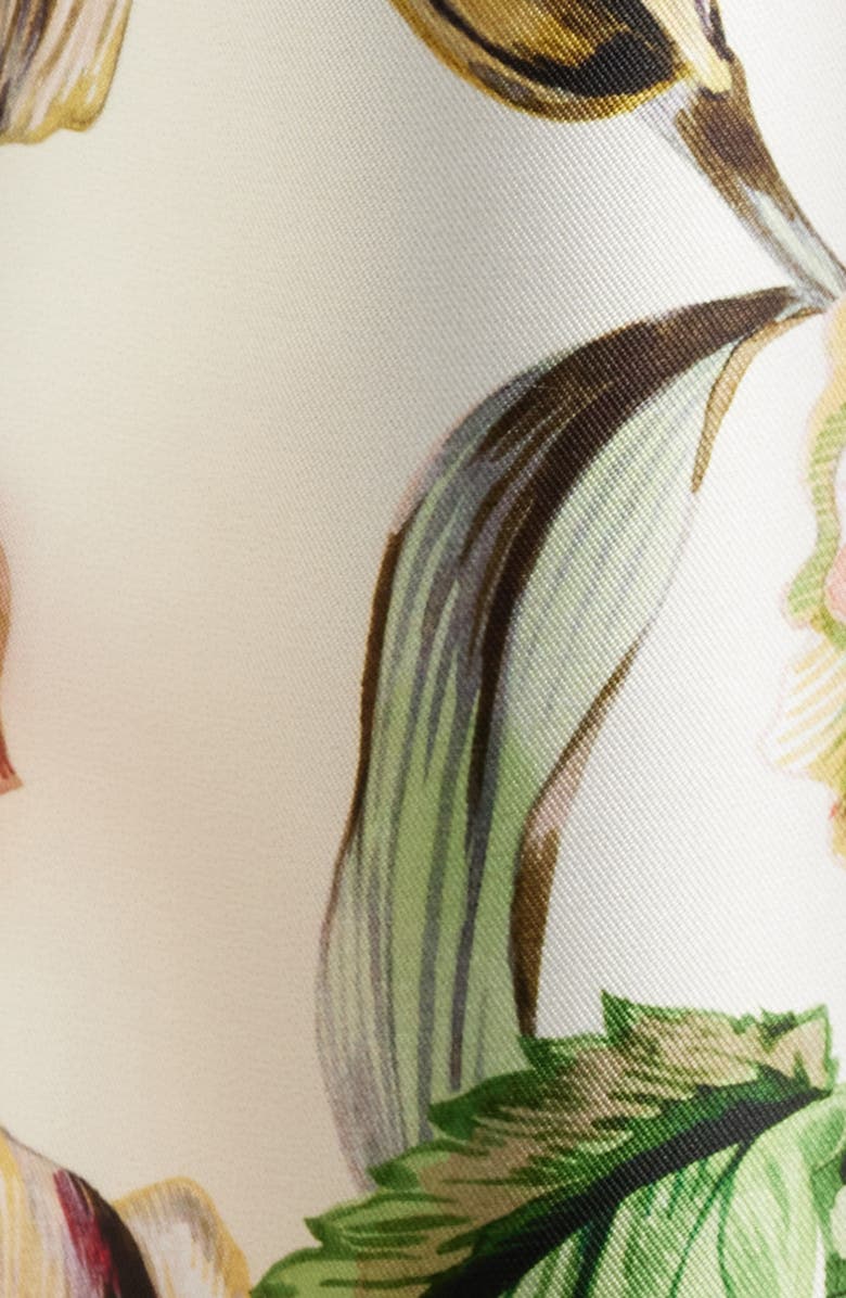 Eliza J Off-th-Shoulder Floral Midi Dress, Alternate, color, Ivory Mult