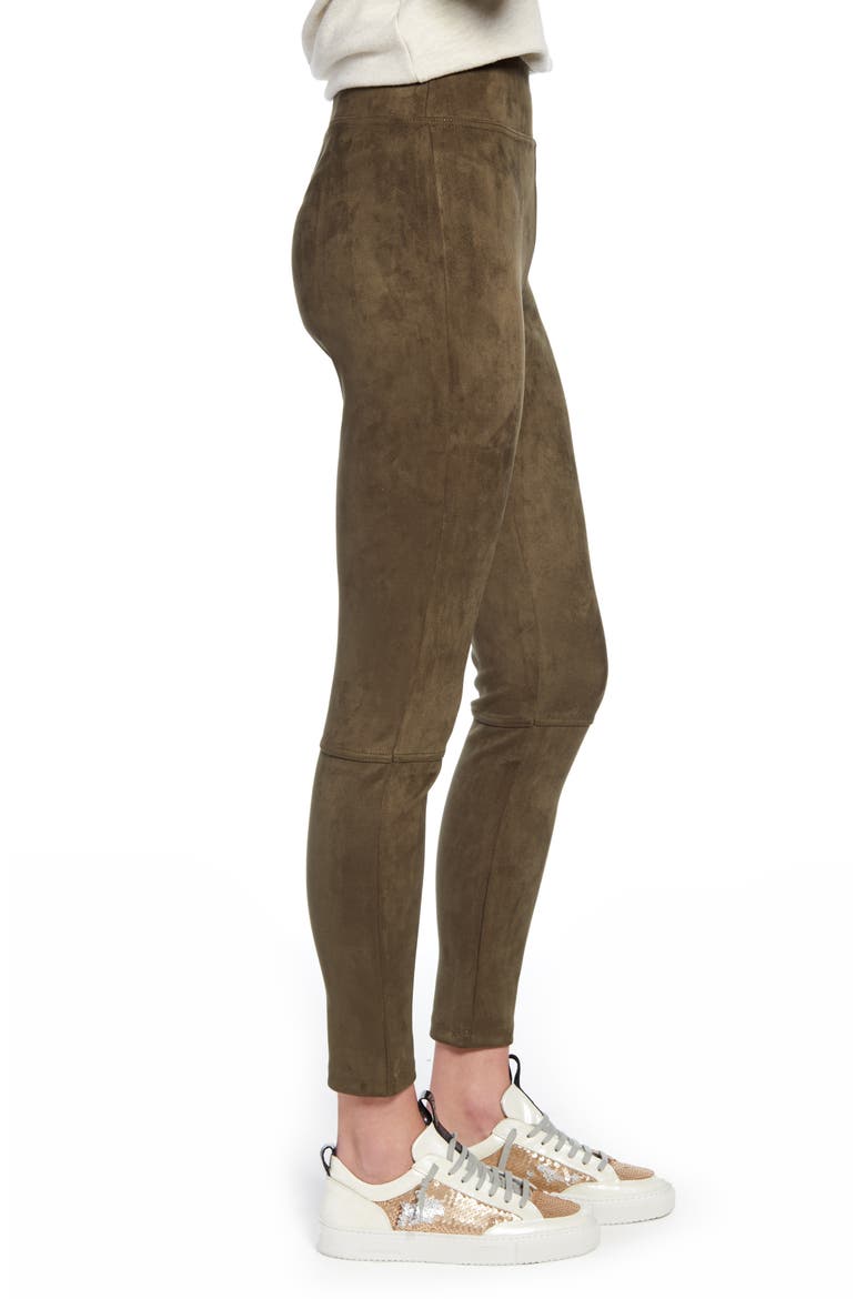 Faux Suede Leggings, Alternate, color, MILITARY OLIVE