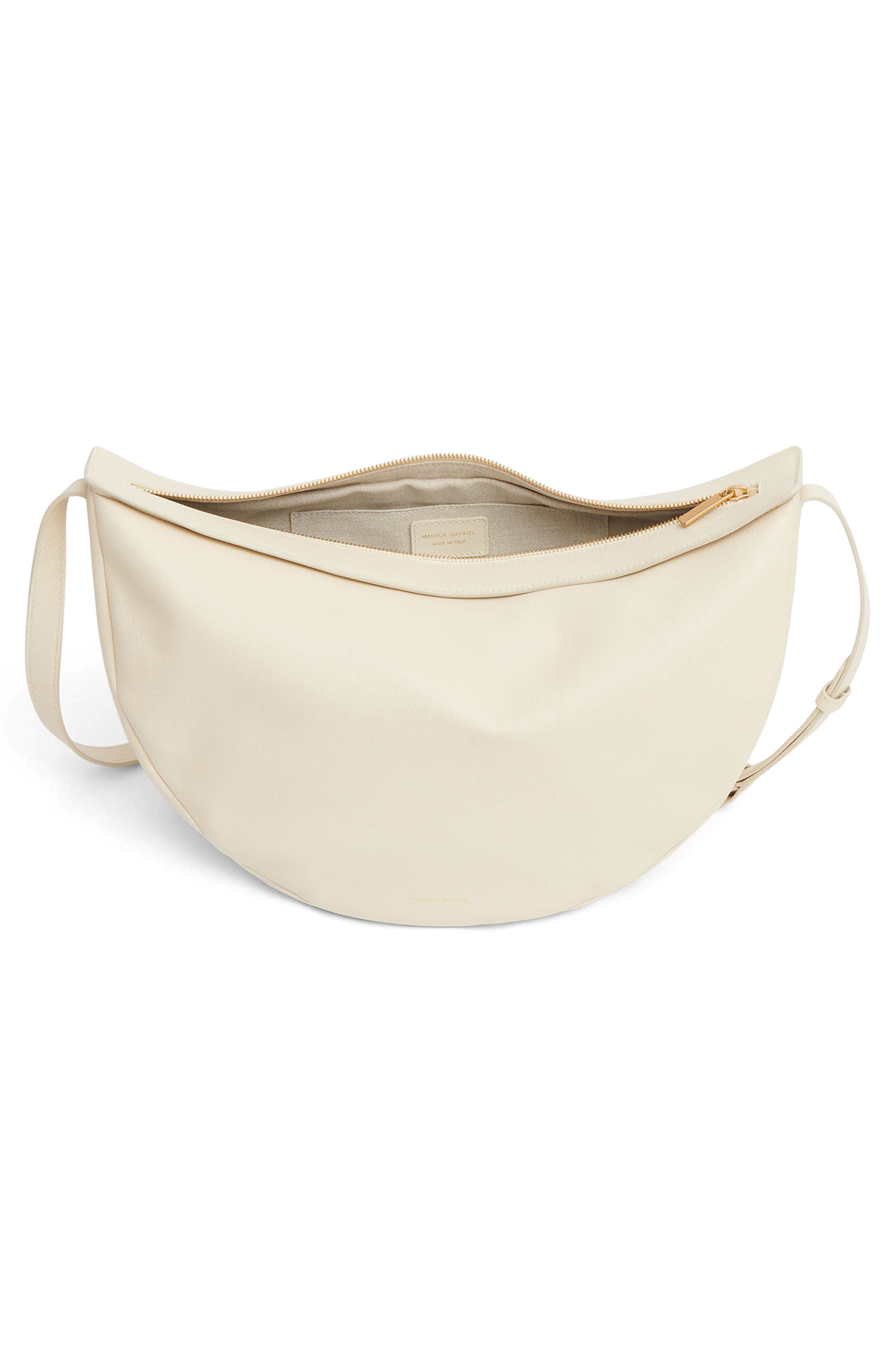 Mansur Gavriel Large Moon Leather Sling Bag, Alternate, color, Jasmine