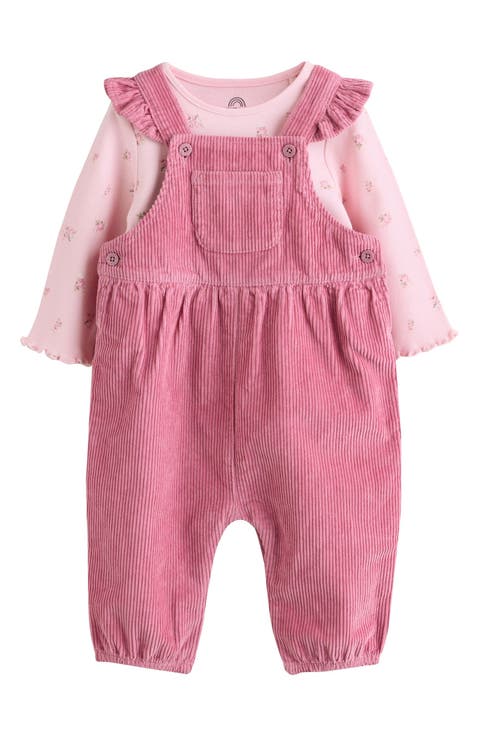 Kids' Ruffled Corduroy Dungarees & Bodysuit Set