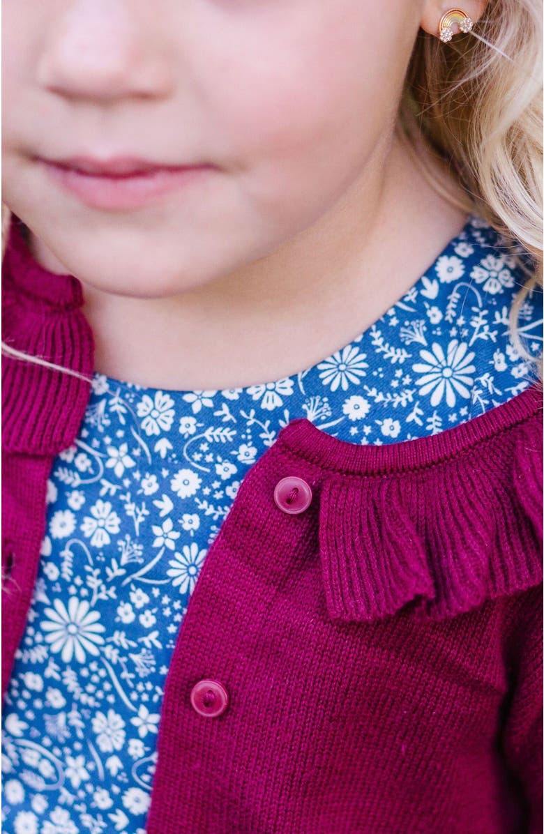 Hope & Henry Baby Girls' Ruffle Collar Cardigan, Infant, Alternate, color, 