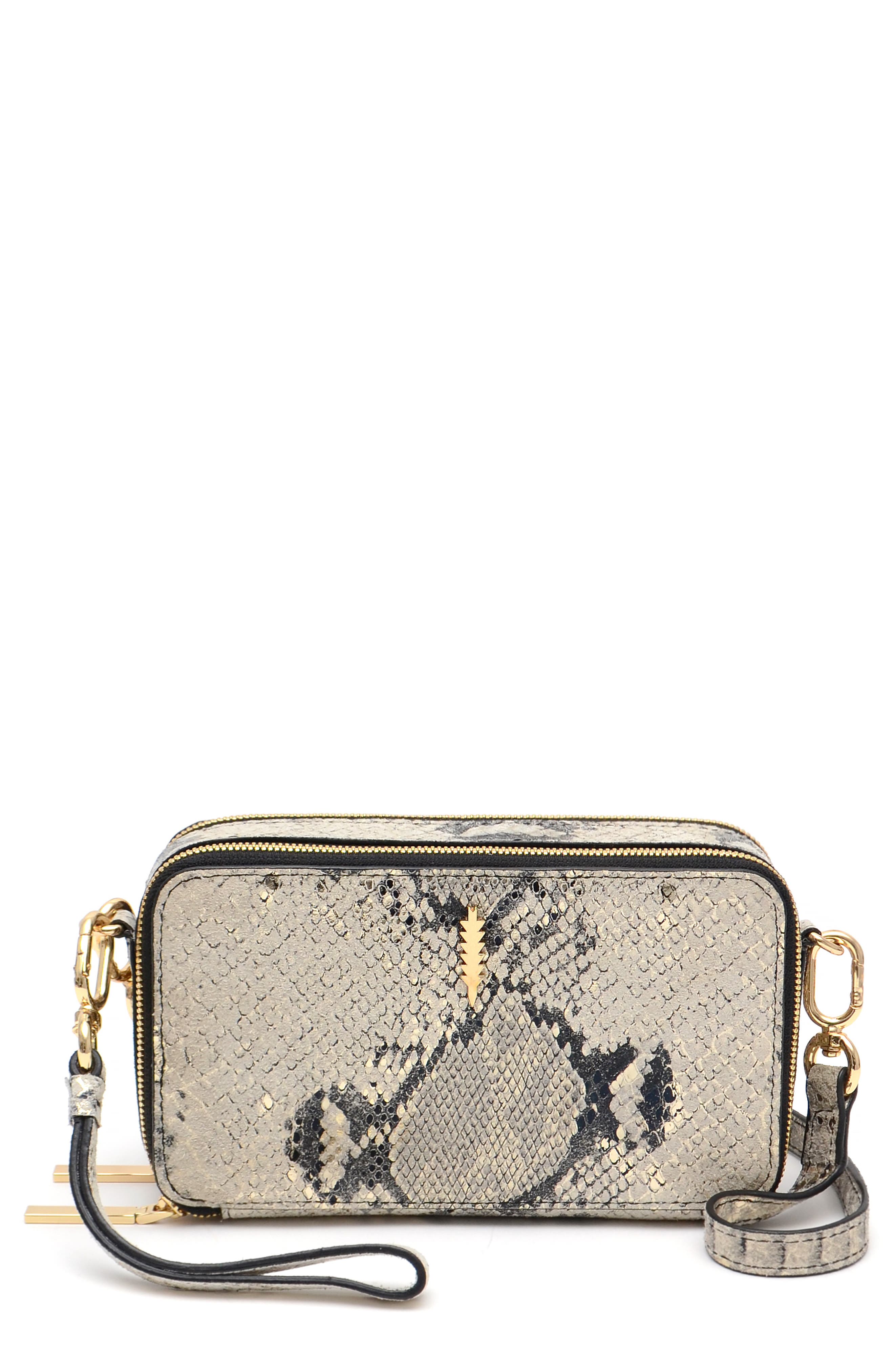 Thacker Ronnie Snakeskin Embossed Leather Crossbody Bag, Main, color, 