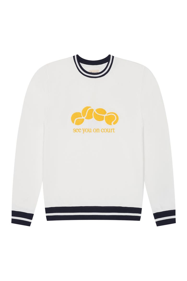Elle Women's Sweatshirt - See You On Court, Main, color, Ivory / Green