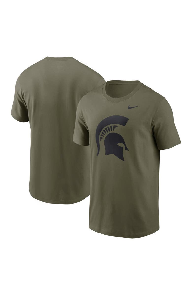 Nike Men's Nike Olive Michigan State Spartans 2024 Military Appreciation Tonal Logo Performance T-Shirt, Main, color, 