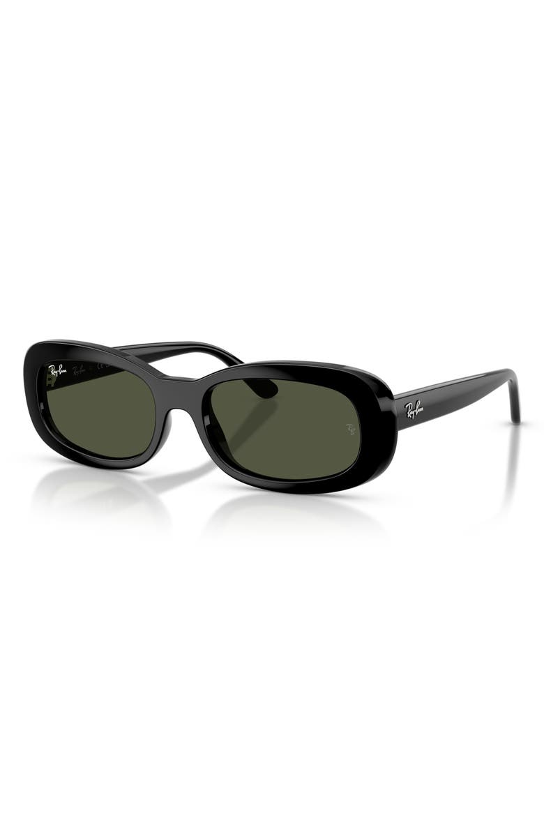 Ray-Ban 56mm Oval Sunglasses, Alternate, color, Black