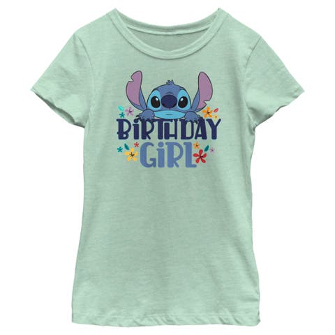 Girl's Lilo & Stitch Birthday Girl Stitch  Graphic T-Shirt