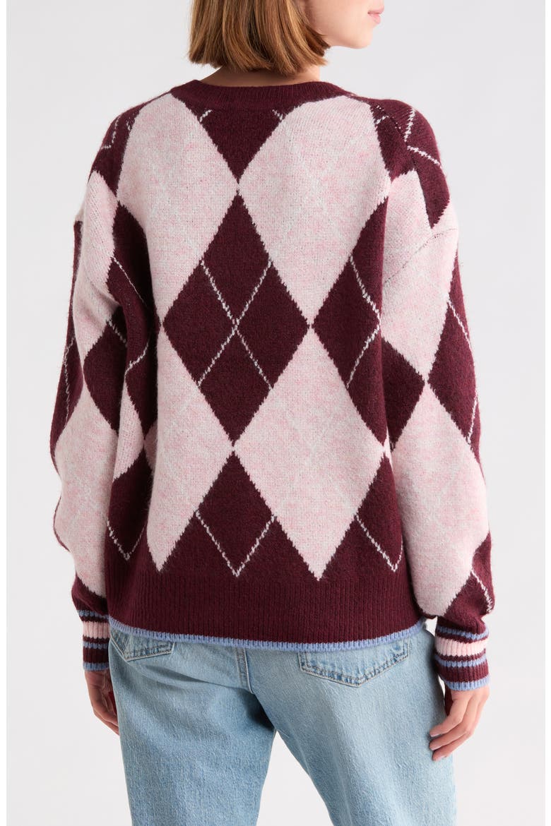 Crewneck Pullover Sweater, Alternate, color, FIG/ ROSE DUST HEATHE