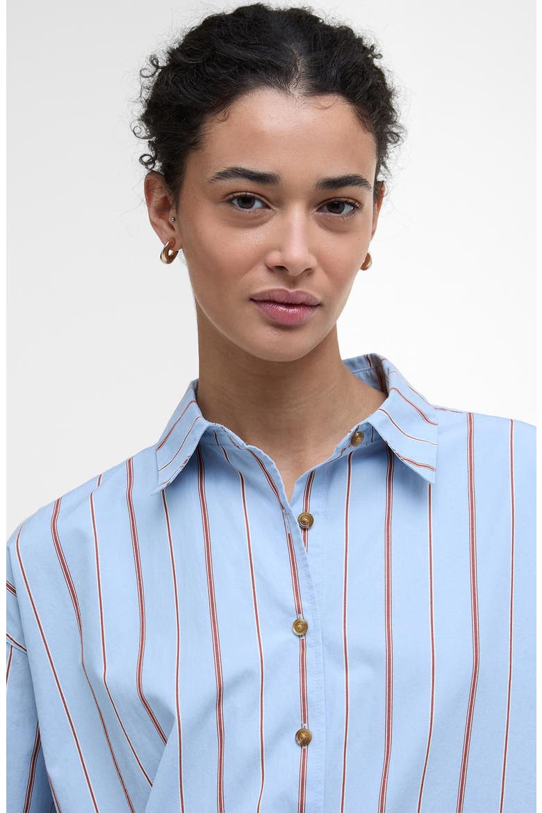 Saffron Stripe Button-Up Shirt, Alternate, color, ICE BLUE STRIPE