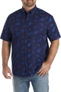 Harbor Bay by DXL Big & Tall Easy-Care Floral Print Sport Shirt