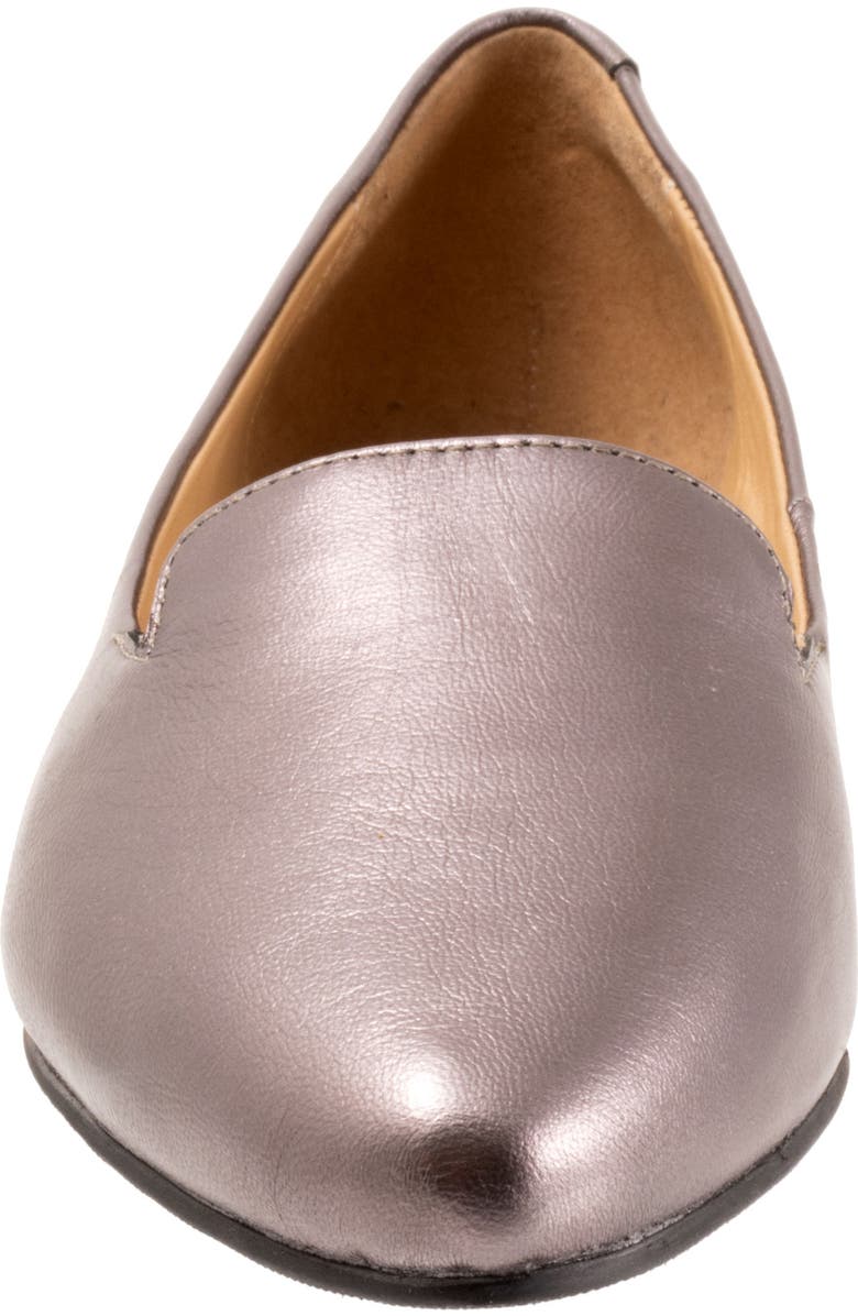 Trotters Harlowe Pointed Toe Loafer, Alternate, color, Pewter