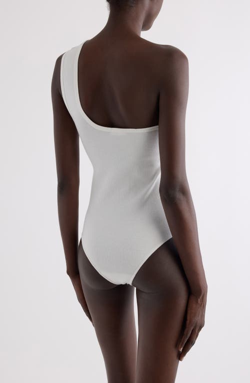 Courrèges White Loop 90's Rib Bodysuit In Heritage White