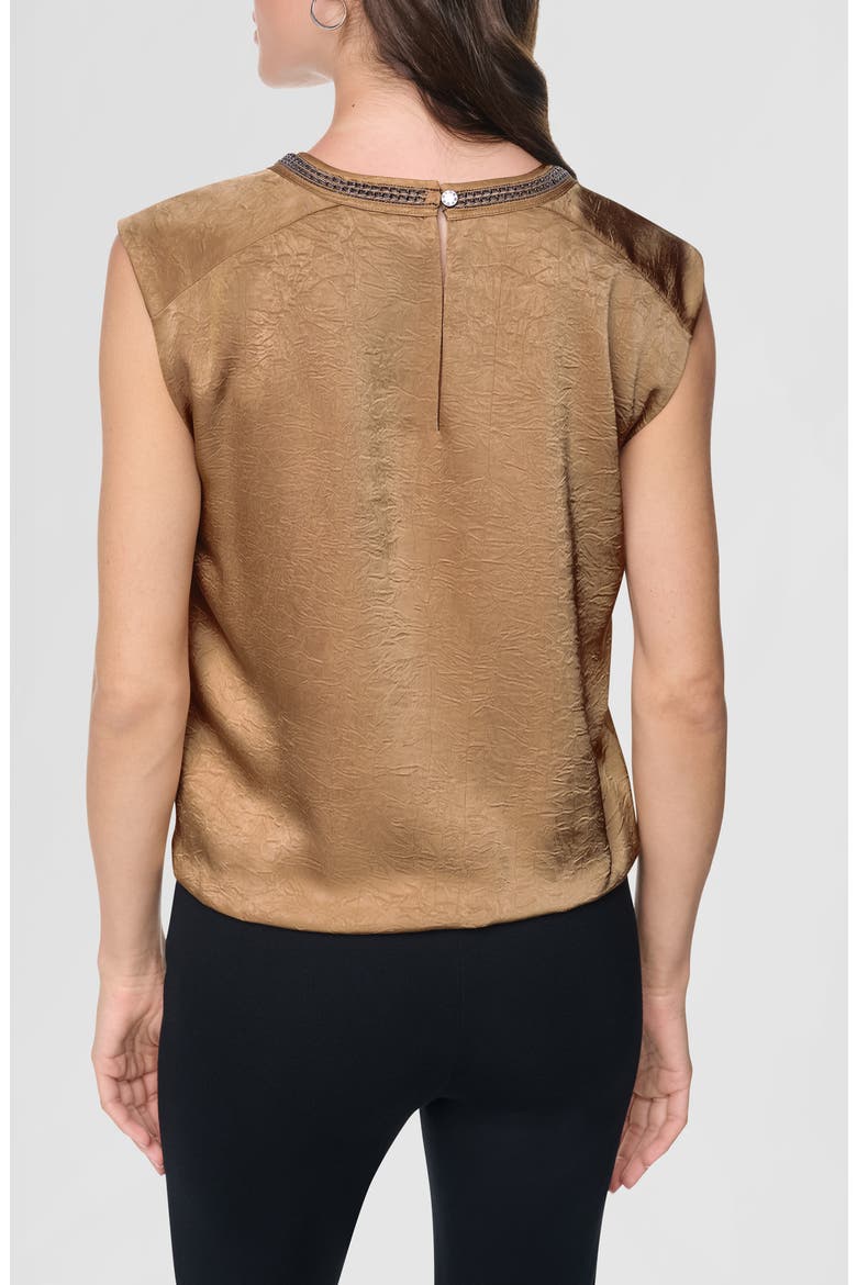 Chain Sleeveless Crinkle Satin Top, Alternate, color, TRAVERTINE