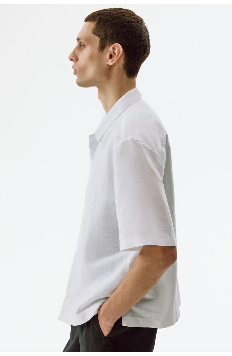 H&M Relaxed-fit linen-blend resort shirt, Alternate, color, White