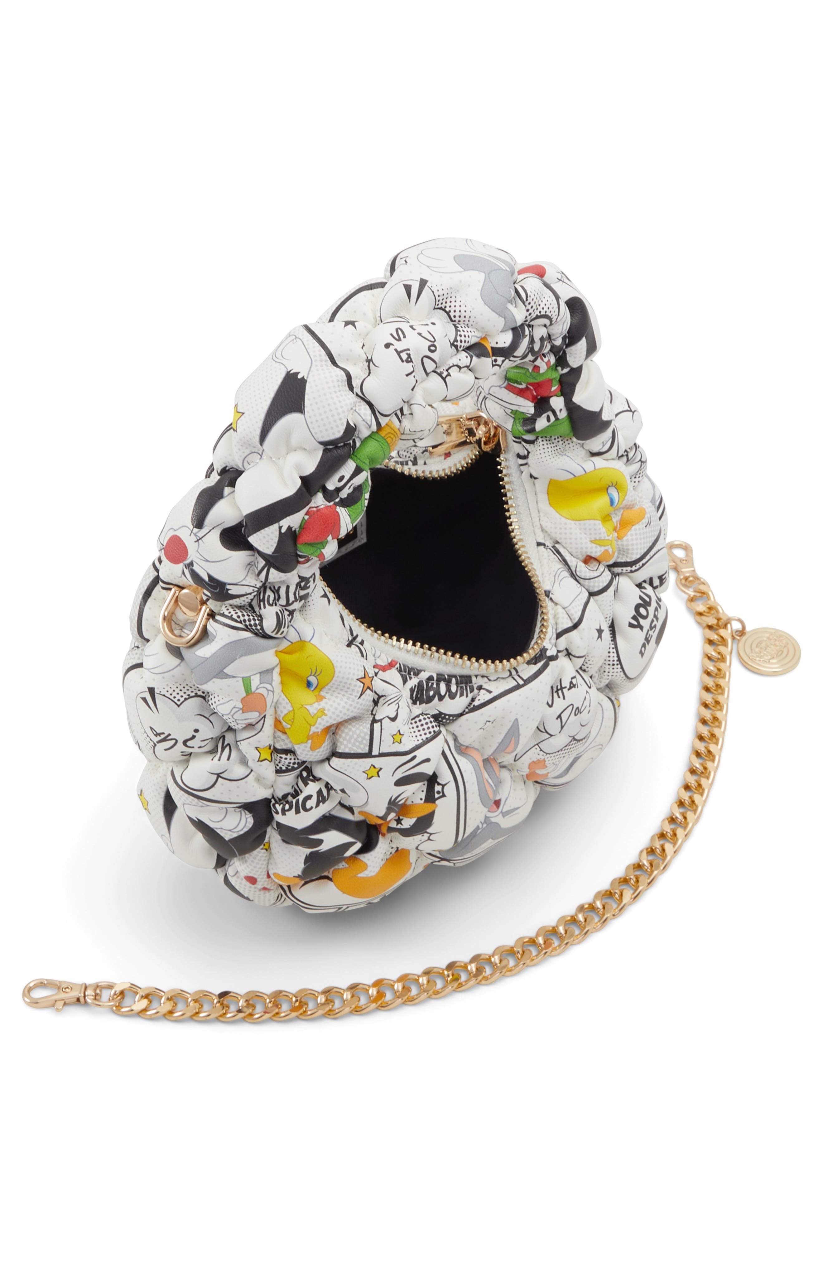 ALDO x Looney Tunes Ruched Faux Leather Top Handle Bag, Alternate, color, 