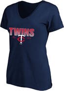 FANATICS Women's Profile Navy Minnesota Twins Plus Size Wordmark V-Neck T-Shirt