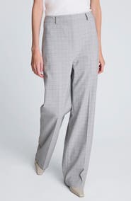 Kenneth Cole Plaid High Waist Wide Leg Pants