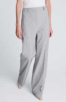 Kenneth Cole Plaid High Waist Wide Leg Pants