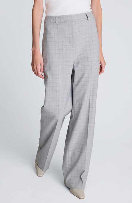 Kenneth Cole Plaid High Waist Wide Leg Pants