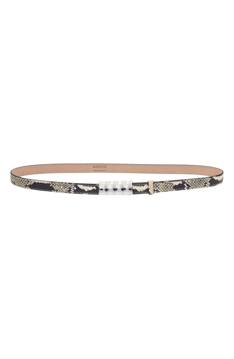 Khaite Julius Snake Print Leather Belt, Main, color,
