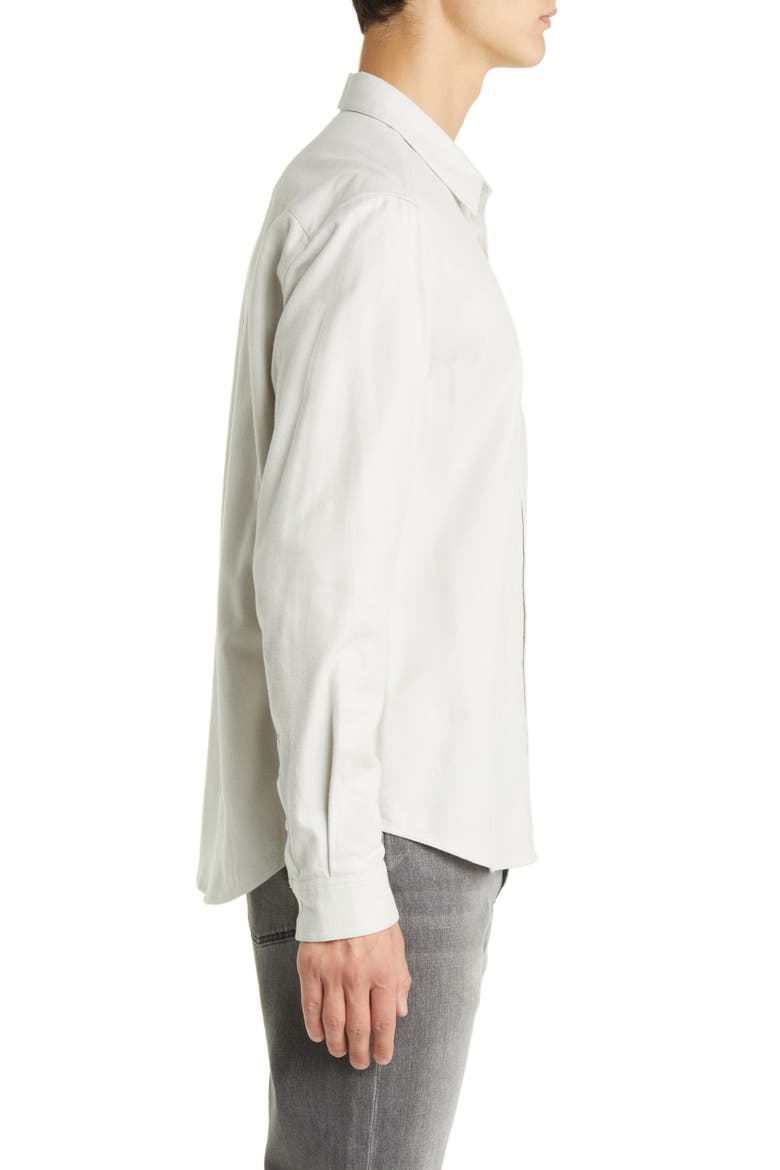 Brushed Cotton Blend Button-Up Shirt, Alternate, color, OATMEAL