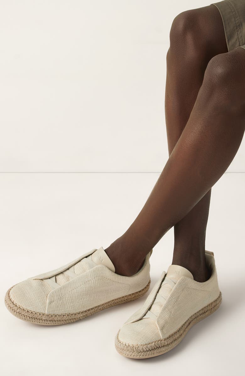 ZEGNA Linen & Leather Blend Triple Stitch<sup>™</sup> Espadrille, Alternate, color,